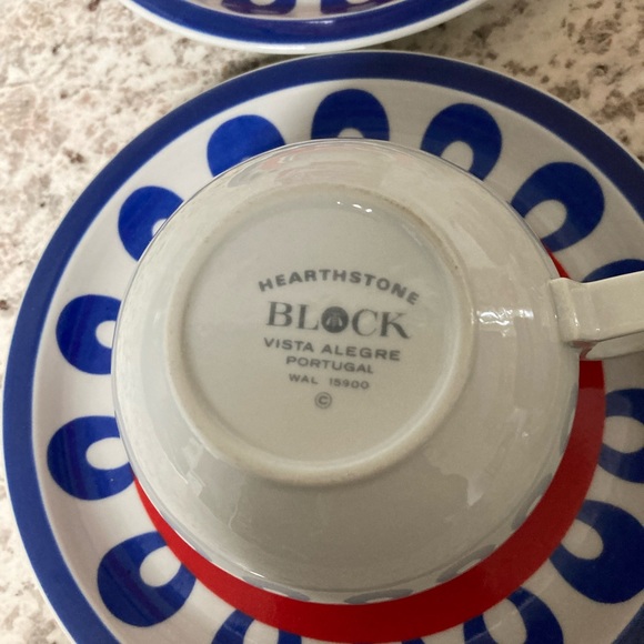 Set of 4 Block China Portugal cups, saucers - Picture 4 of 4